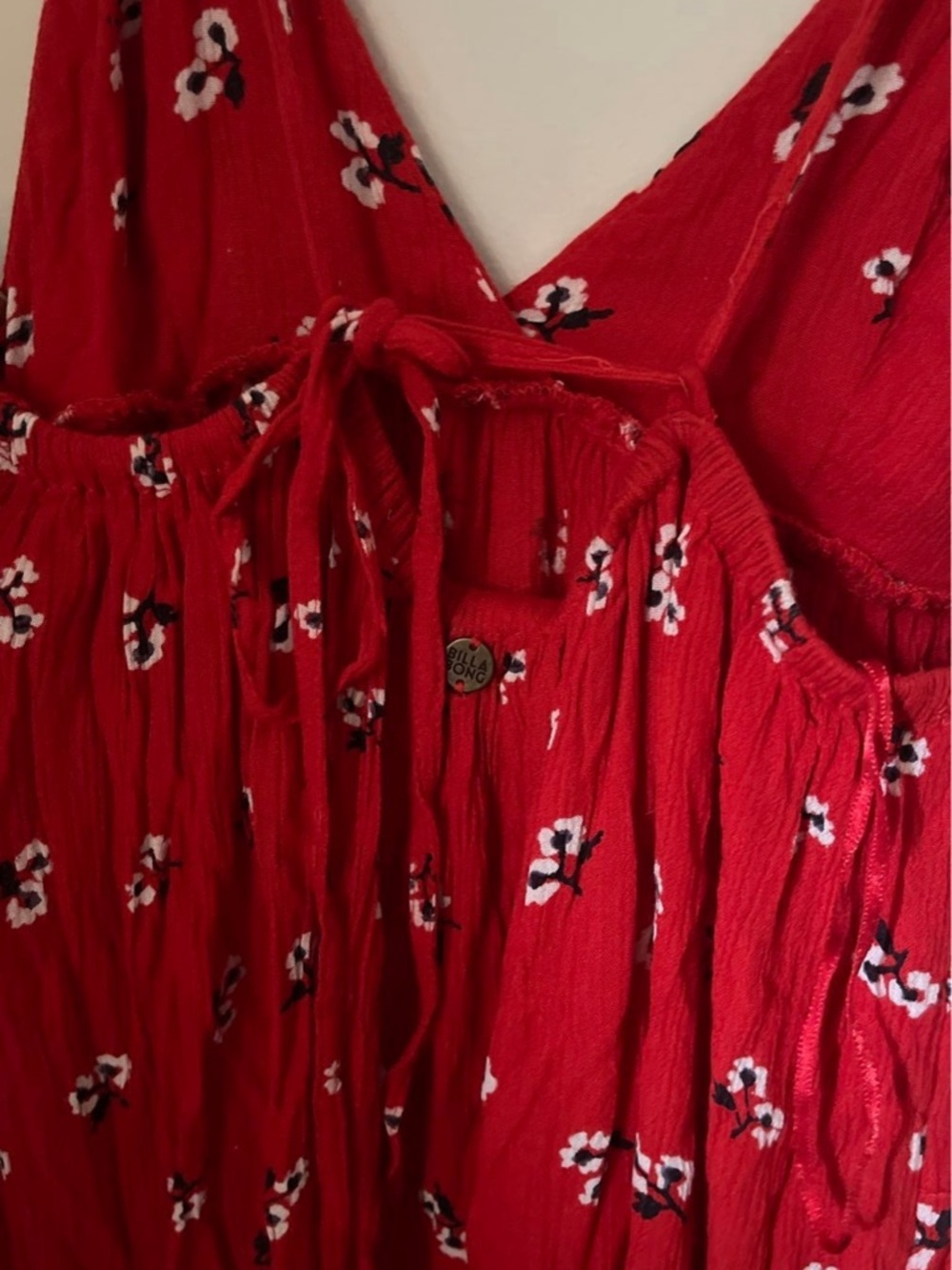 Billabong Red Floral Backless Maxi Dress - Picture 3 of 3